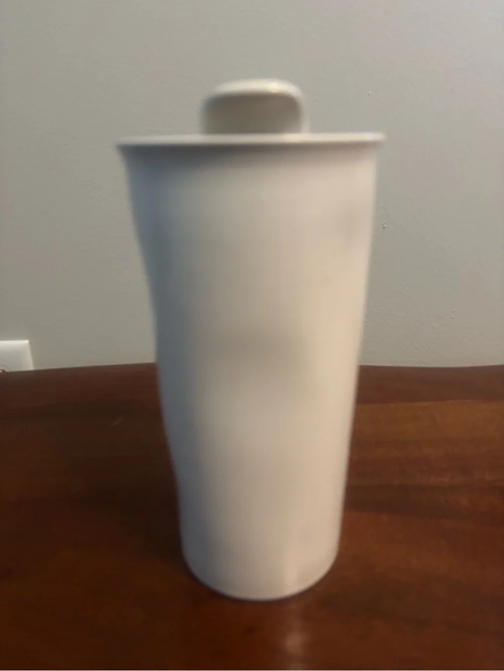 Rae Dunn White 'WORK' Ceramic Travel Mug with Lid